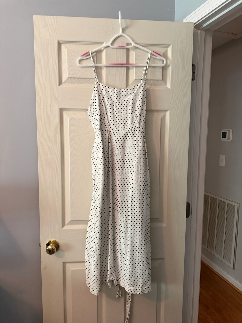 kate spade White Midi Dress with Black Polka Dots